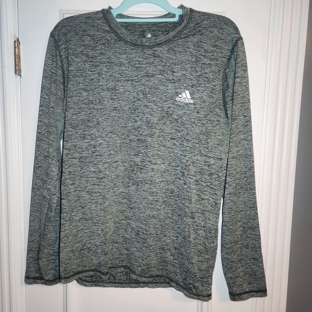Adidas Men's Golf Lightweight Heathered Green Long Sleeve Tee Sz M